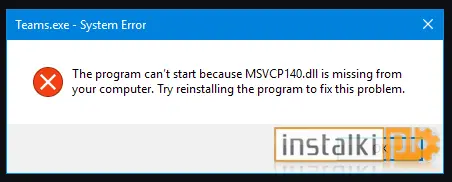 MSVCP140.dll missing fix